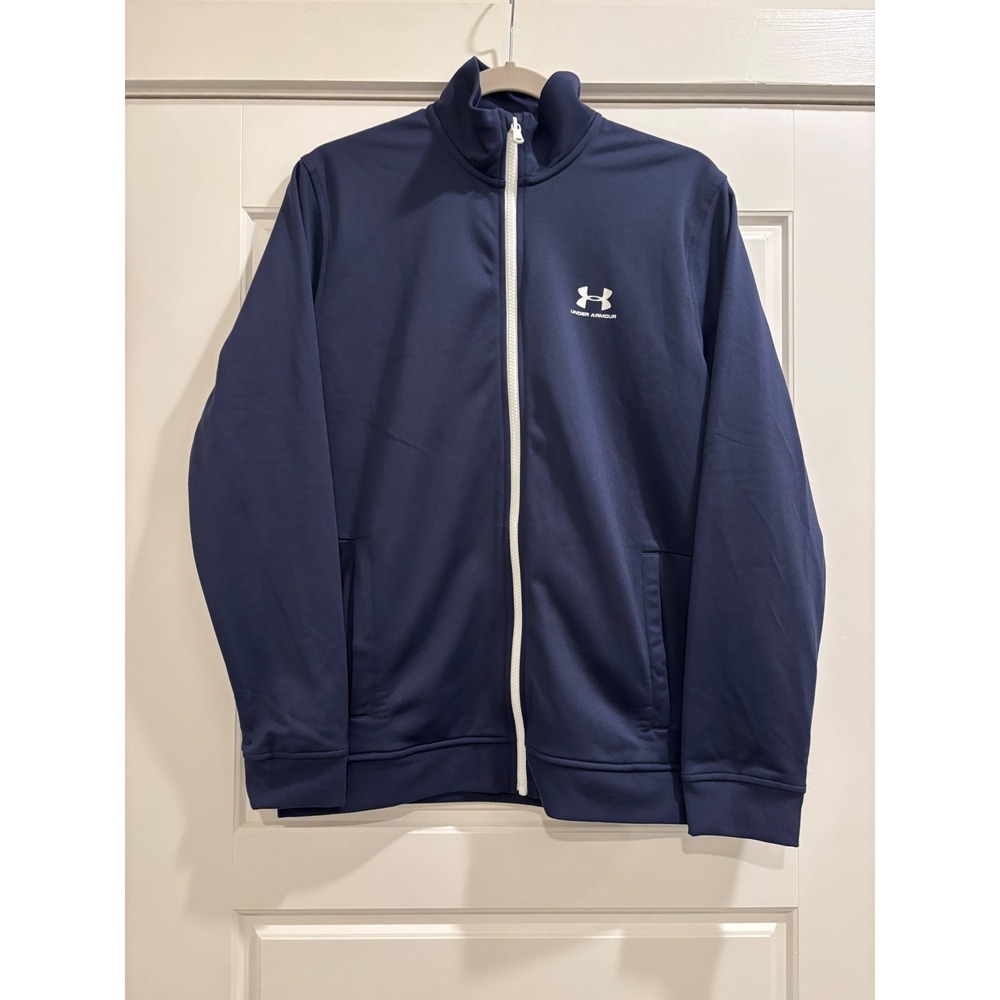 Under Armour Mens Track Jacket Academy Blue Full Zip 1329293 Size Medium NWT
